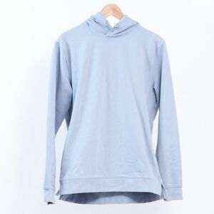 CUTS Clothing Split Hem Hoodie Light Blue Long Sleeve Cotton Pullover Mens M